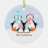 Familienschmuck Pinguin Keramikornament (Vorne)