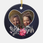 Familiensegnung niedliches Foto Keramik Ornament (Vorne)