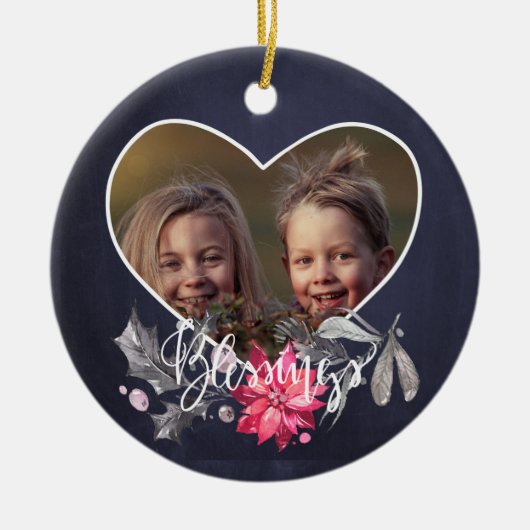 Familiensegnung niedliches Foto Keramik Ornament (Vorne)