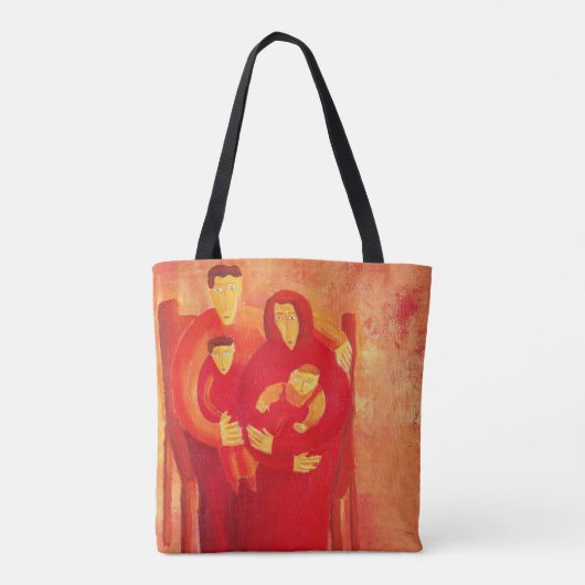 Familiensitzende Porträtmalerei zeitgenössischer K Tasche (Rückseite)