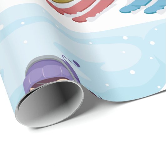 Familienski Geschenkpapier (Rolleneckpunkt)