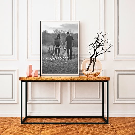 Familienskript B&W Foto Poster