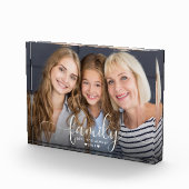 Familienskript Herz Drei Generation moderne, maßge Fotoblock (Rechts)