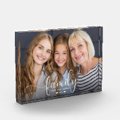 Familienskript Herz Drei Generation moderne, maßge Fotoblock (Links)