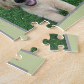 Familienskript Herz grüne FotoCollage Puzzle (Seite)