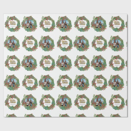 Familienskript Urlaub Weihnachten Weihnachtskarte Geschenkpapier (Flach)