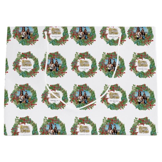 Familienskript Urlaub Weihnachten Weihnachtskarte Große Geschenktüte (Vorderseite)