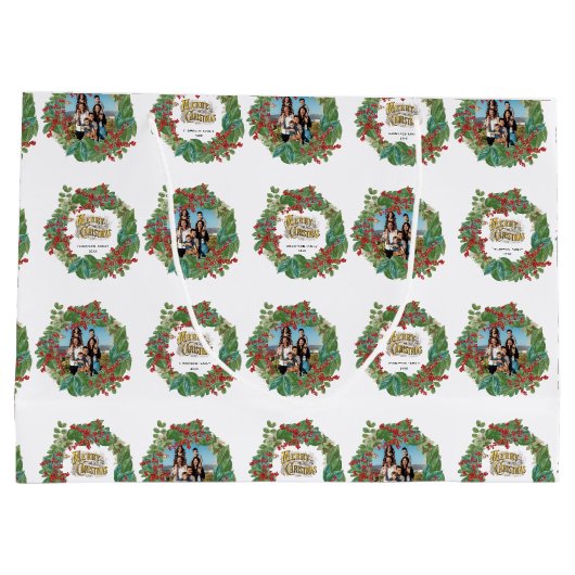 Familienskript Urlaub Weihnachten Weihnachtskarte Große Geschenktüte (Rückseite)