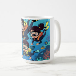 Familienspaß beim Tauchen Kaffeetasse