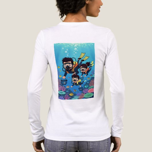 Familienspaß beim Tauchen Tri-Blend Shirt (Rückseite)