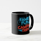 Familienspass mit Camping-Reisen, schwarze Tasse (VorderseiteRechts)