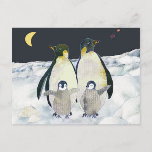 Familienspass Pinguin Postkarte