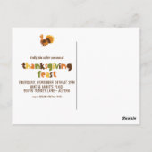 Familienspass Türkei Erntedank Fest Einladung Postkarte (Rückseite)