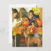 Familienspass zu Halloween Postkarte (Vorne/Hinten)