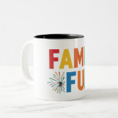 Familienspass. Zweifarbige Tasse (Vorderseite Links)
