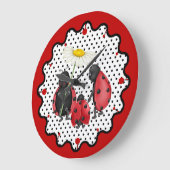 Familienspaziergang Ladybug Große Wanduhr (Winkel)