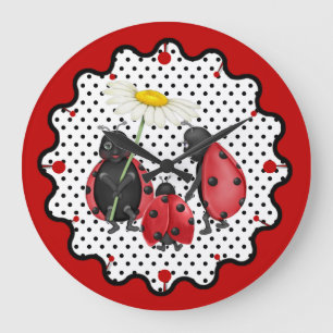 Familienspaziergang Ladybug Große Wanduhr