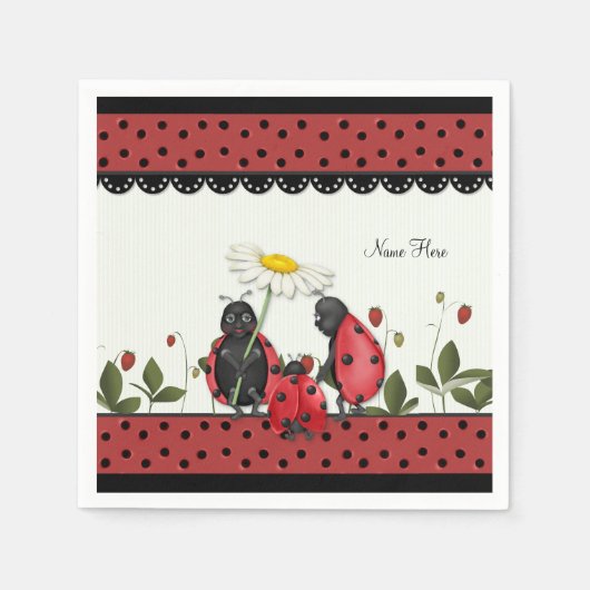 Familienspaziergang Ladybug Serviette (Vorderseite)