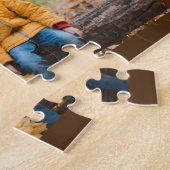 Familienspezifisches Foto Herbst Herbst braune gol Puzzle (Seite)