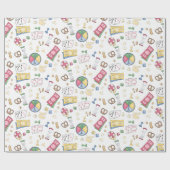 Familienspielabend Sommercamp-Board-Game-Campingpl Geschenkpapier (Flach)