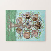 Familienstammbaum 8 Bilder + Name leicht Puzzle (Horizontal)