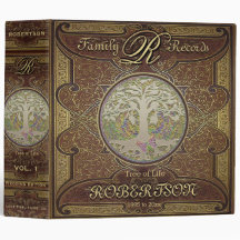Familienstammbaum | Antikes Vintage-Lederbuch-Look