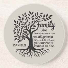 Familienstammbaum Black & Tan Personalisierter San Getränkeuntersetzer