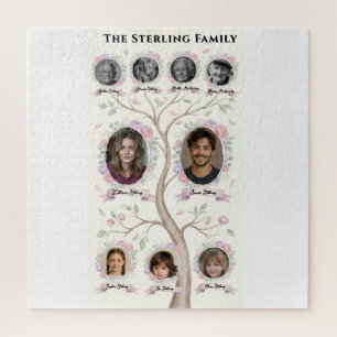 Familienstammbaum Erbe Wasserfarbe Personalisiert Puzzle