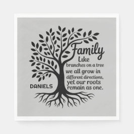 Familienstammbaum Schwarzer & Grauer personalisier Serviette