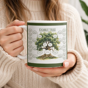Familienstammbaum über fünf Generationen Ahnentafe Kaffeetasse