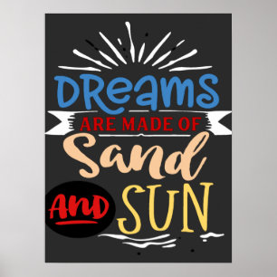 Familienstrandurlaub im Retro-Stil Poster