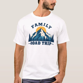 Familienstraßen-Trip Bergsonneuntergang T-Shirt