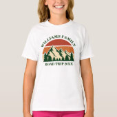 Familienstrecken Berge Sunset Custom Girls T-Shirt (Vorderseite)