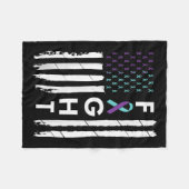 FamilienSuizidprävention Bewusstsein Aquamarines L Fleecedecke (Vorderseite (Horizontal))