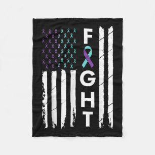 FamilienSuizidprävention Bewusstsein Aquamarines L Fleecedecke