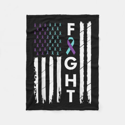 FamilienSuizidprävention Bewusstsein Aquamarines L Fleecedecke (Vorderseite)