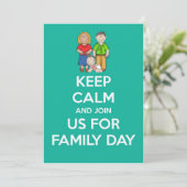 Familientag Einladung mit Eltern & Baby behalte Ru (Stehend Vorderseite)