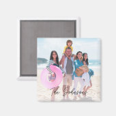 Familientag Moderner Foto Name Personalisiert Magnet (Vorderseite/Rückseite)