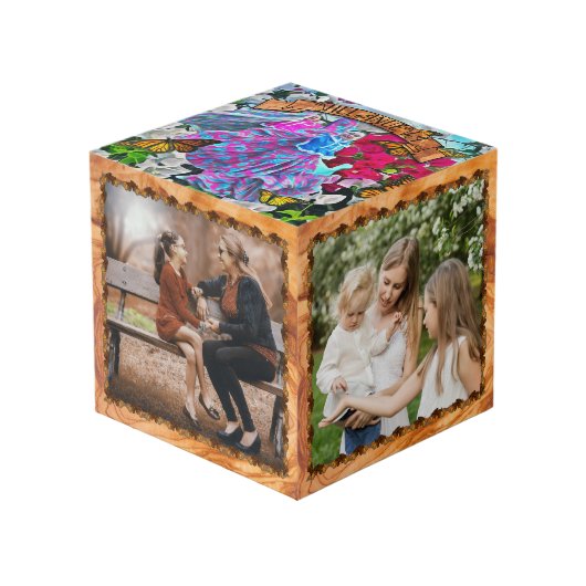 Familientanzen mit Blume & Butterflies PV01 Würfel (Vorderseite Schrägansicht)