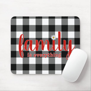 Familientext auf Büffelkaromuster Mousepad