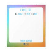 Familientext Notizblock (Vorderseite)