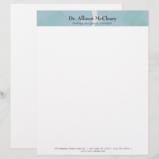 Familientherapeut Briefkopf (Vorne/Hinten)