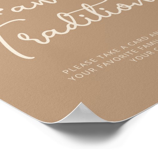 Familientraditionen Beige Bear Baby Dusche Schild (Ecke)