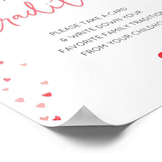 Familientraditionen Schildern Kinderdusche Poster (Ecke)