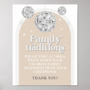Familientraditionen Spielezeichen Disco Ball Baby Poster