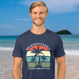 Familientreffen am Strand - Cooler Palmenbaum-Sonn Tri-Blend Shirt