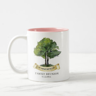 Familientreffen Baum Andenken Name Personalisiert Zweifarbige Tasse