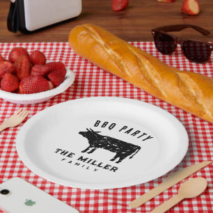 Familientreffen BBQ-Abendparty individuell vintage Pappteller