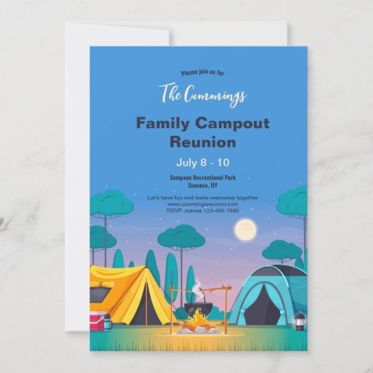 Familientreffen Camping Einladung (Vorderseite)
