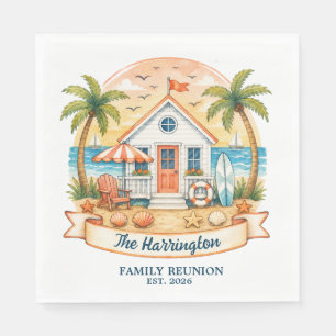 Familientreffen im Strandhaus am Meer Serviette